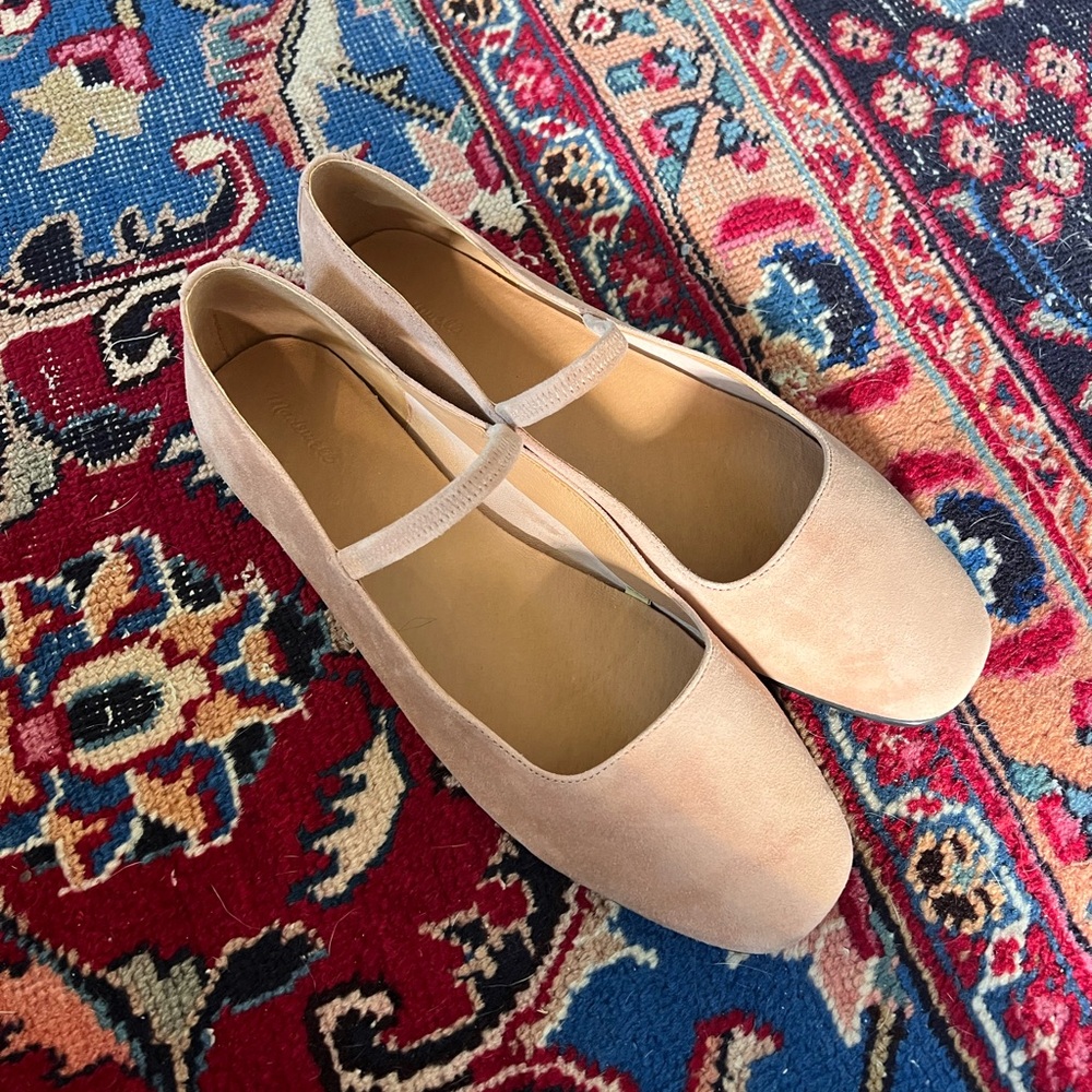 Madewell Greta Tan Suede Ballet Flats